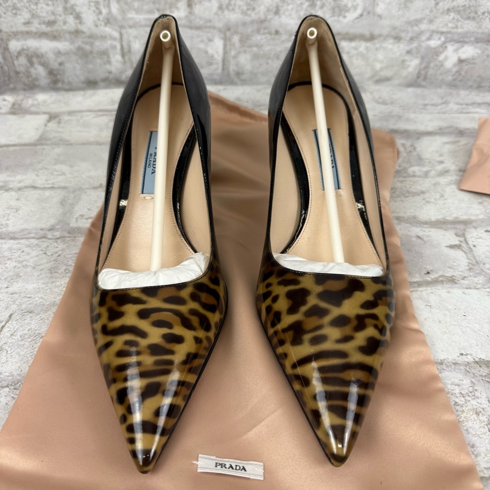 PRADA‎ Patent Leather Ombre Leopard Print Kitten Heel Women’s Size 36 US Sz 6 - Picture 6 of 12